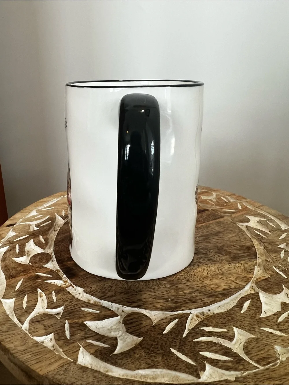 Signature House White Ceramic Mug with Black Handle and Hipster Llama Graphic